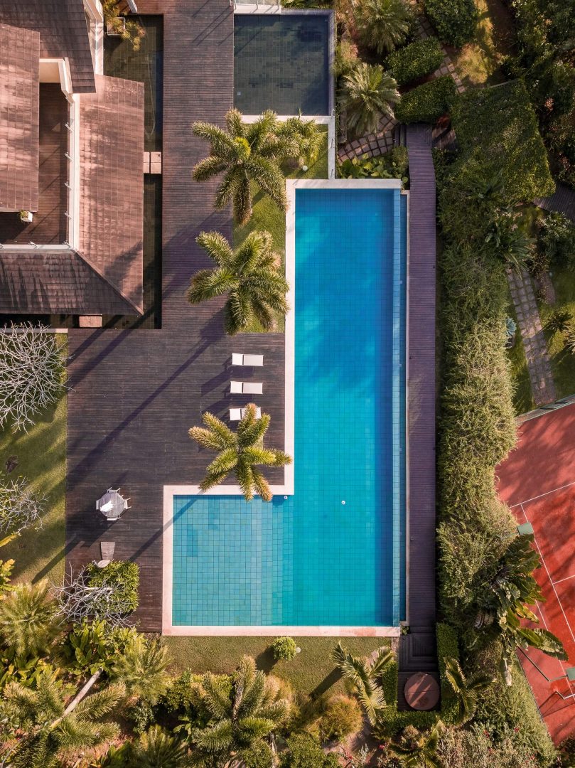 swimming pool arial view