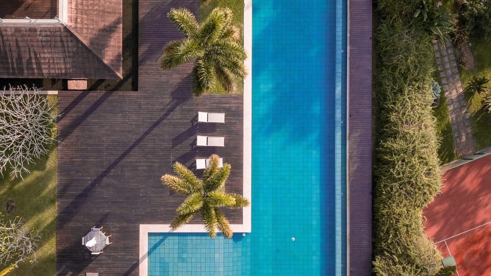 swimming pool arial view