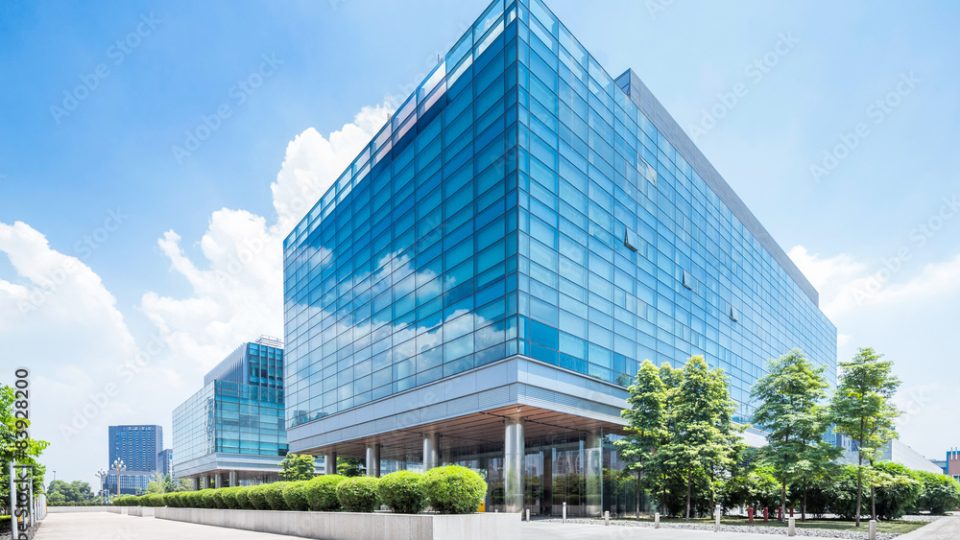 Empty road at building exterior