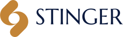stinger logo on a gray background at The Stinger
